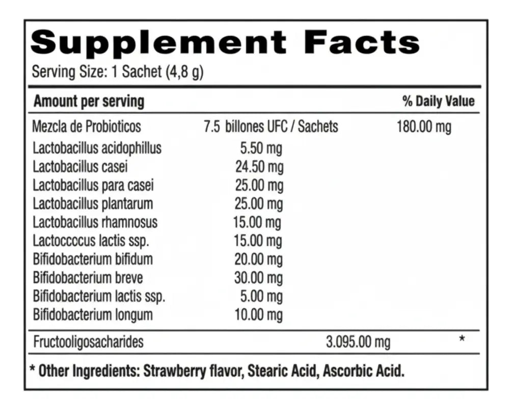 B Well probióticos y prebióticos en polvo x 30 sachets