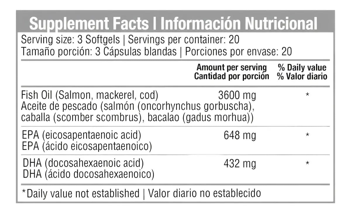 Omega 3 Fish Oil 1200 mg x 60 softgels