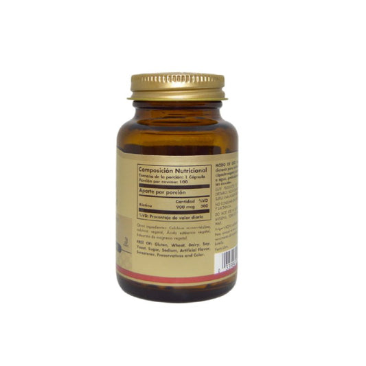 Biotina 900 mcg x 100 cápsulas vegetarianas - Artemisa Productos Naturales