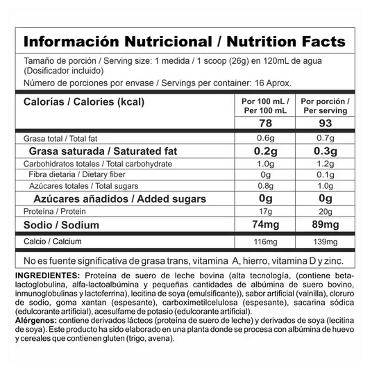 BiPro Classic Vainilla 0,9 lb Nutramerican - Artemisa Productos Naturales