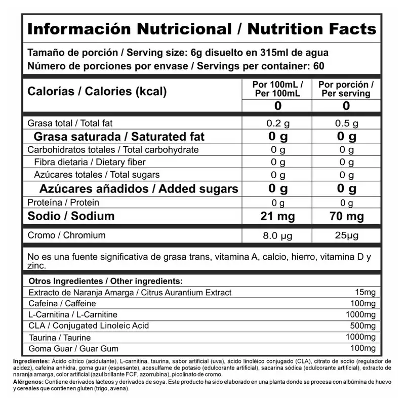 Burner Stack x 360 gr Nutramerican