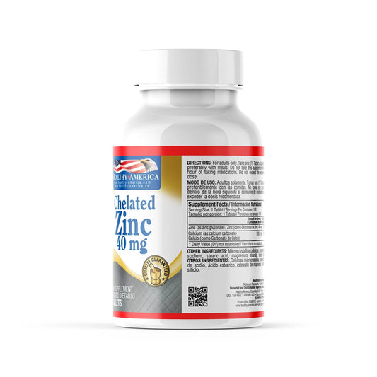 Chelated Zinc 40 mg x 100 tab - Artemisa Productos Naturales