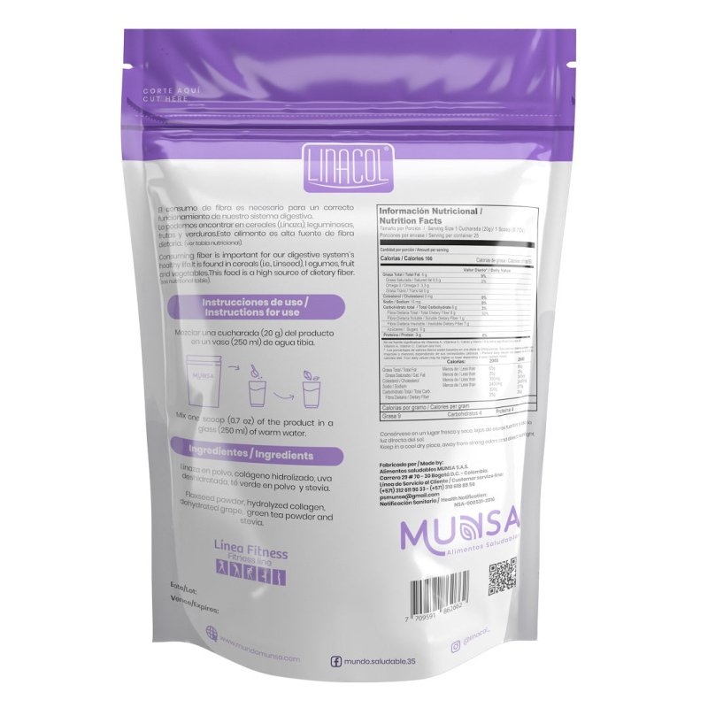 Fibra con colageno 500 gr - Artemisa Productos Naturales