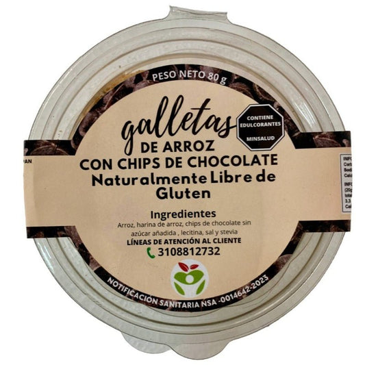 Galletas de Arroz con Chips de Chocolate - 65g - Artemisa Productos Naturales