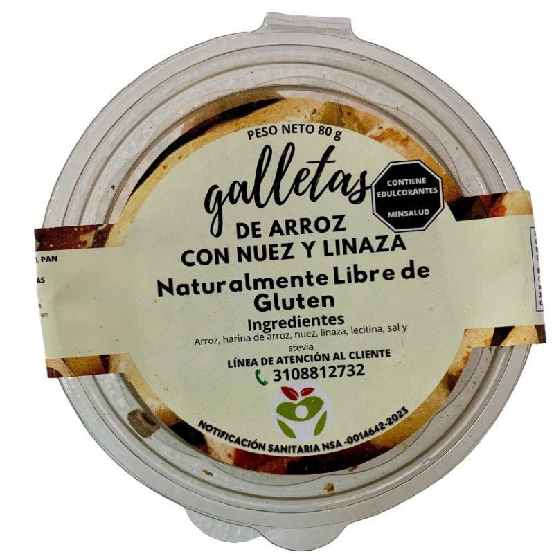 Galletas de Arroz con Nuez y Linaza - 65g - Artemisa Productos Naturales