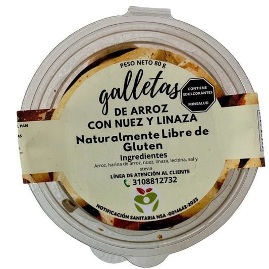 Galletas de Arroz con Nuez y Linaza - 65g - Artemisa Productos Naturales