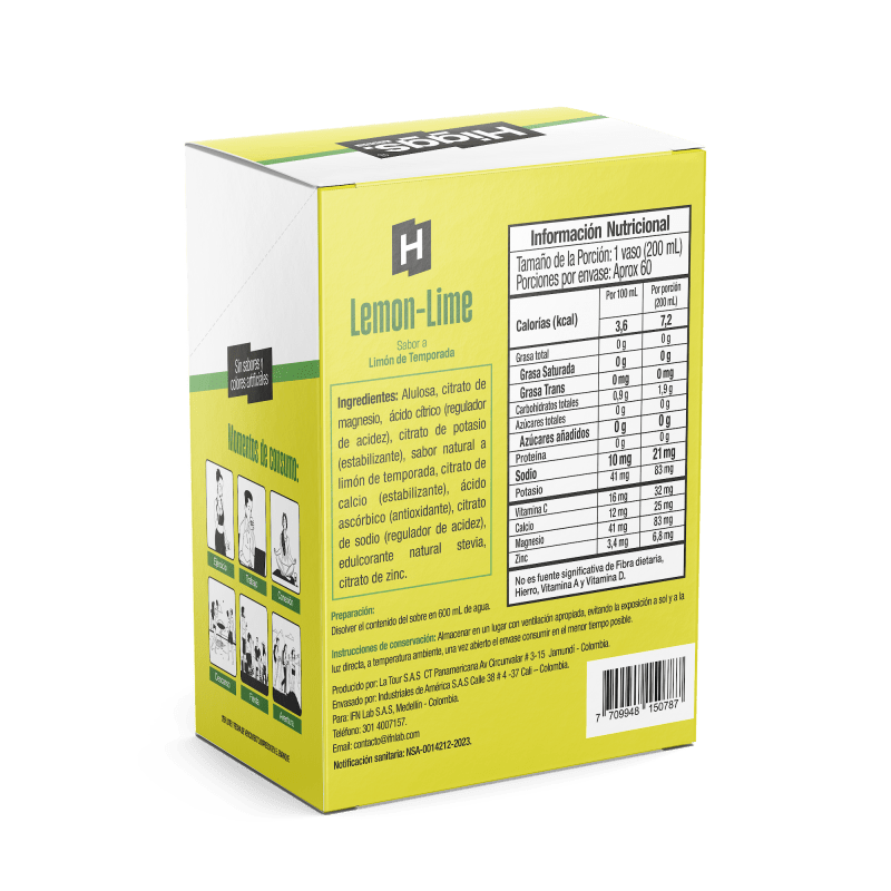 Higgs Lemon Lime Caja x20 und - Artemisa Productos Naturales