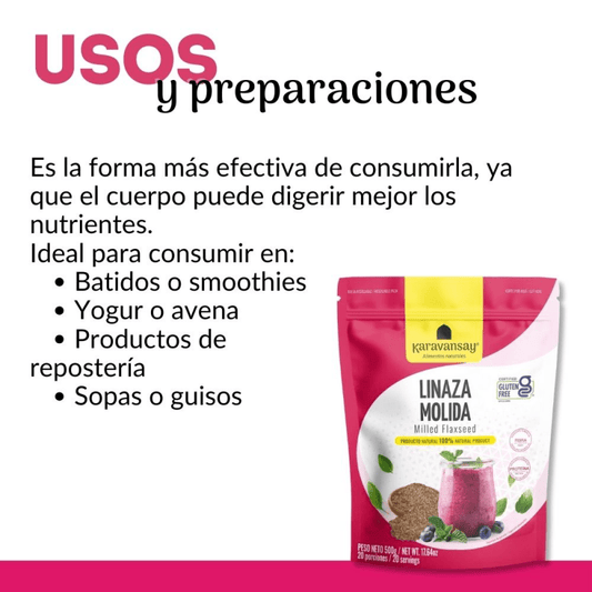 LINAZA MOLIDA 500 g KARAVANSAY - Artemisa Productos Naturales