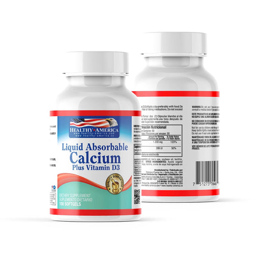 Liquid Calcium + Vitamina D3 x 100 softgels - Artemisa Productos Naturales