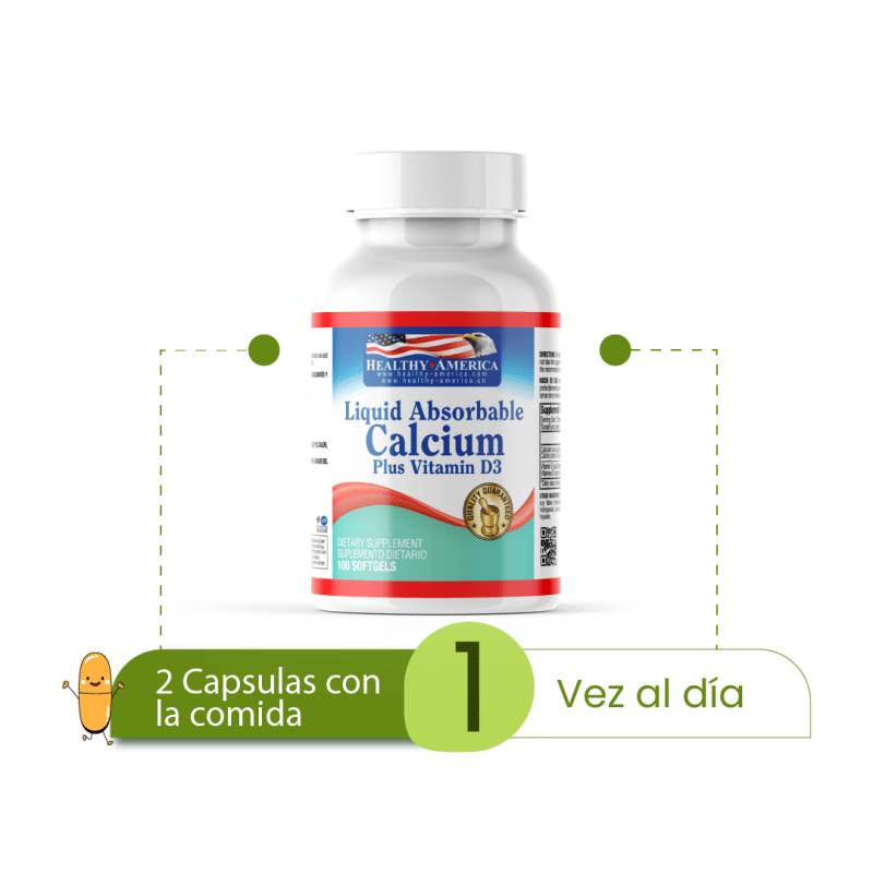 Liquid Calcium + Vitamina D3 x 100 softgels - Artemisa Productos Naturales