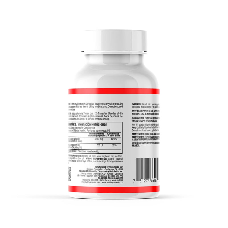 Liquid Calcium + Vitamina D3 x 100 softgels - Artemisa Productos Naturales