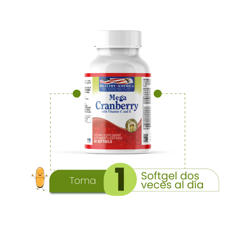 Mega Cranberry Con Vitaminas C y E x 60 softgels - Artemisa Productos Naturales