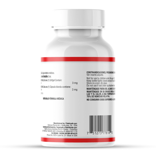 Melatonina 3 mg x 120 softgels - Artemisa Productos Naturales
