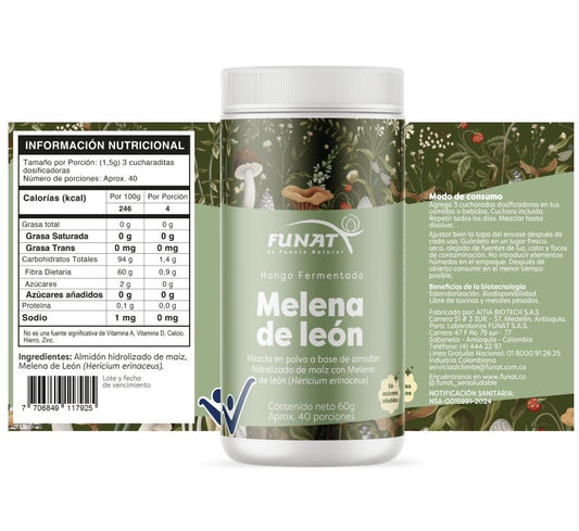 Melena de leon tarro x 60ggr - Artemisa Productos Naturales
