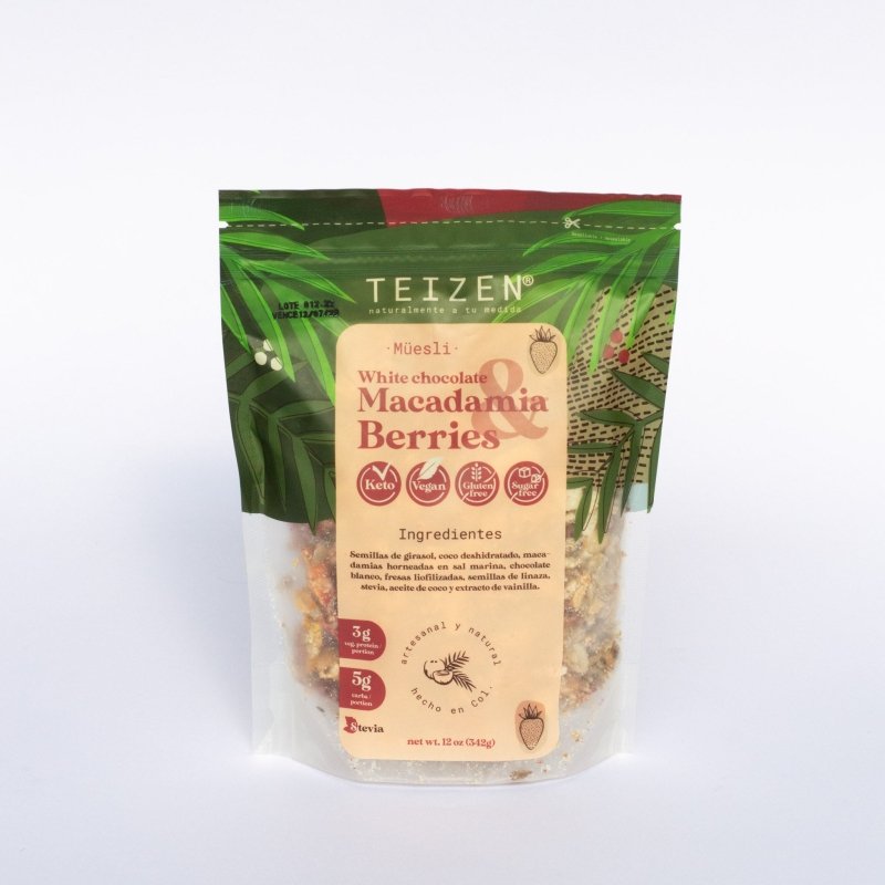 Müesli Macadamia & Berries 342 g Keto Teizen - Artemisa Productos Naturales