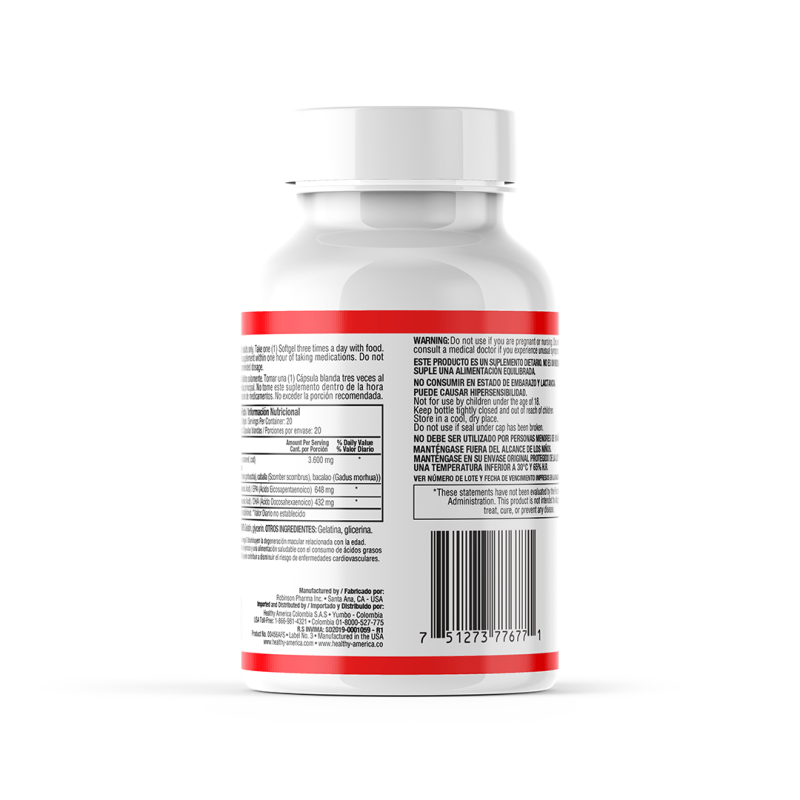 Omega 3 Fish Oil 1200 mg x 60 softgels - Artemisa Productos Naturales