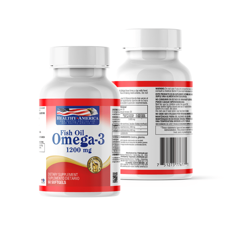 Omega 3 Fish Oil 1200 mg x 60 softgels - Artemisa Productos Naturales