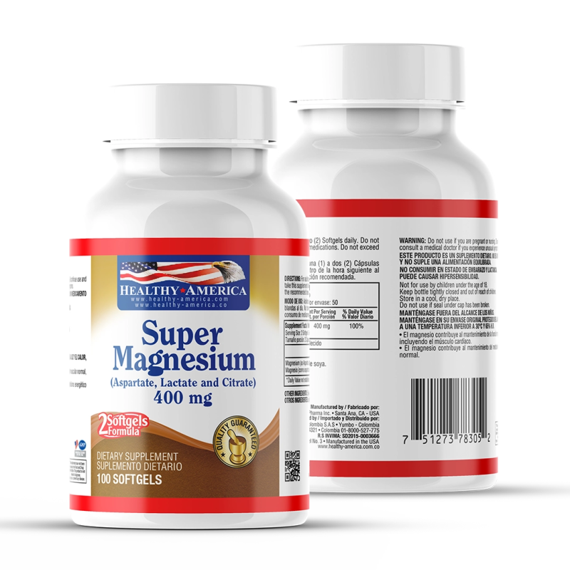 Super Magnesio 400 mg x 100 softgels - Artemisa Productos Naturales