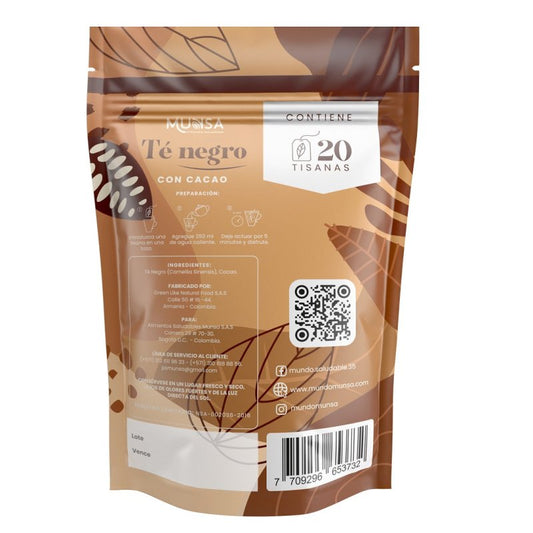 Te negro con cacao x 20 tisanas - Artemisa Productos Naturales