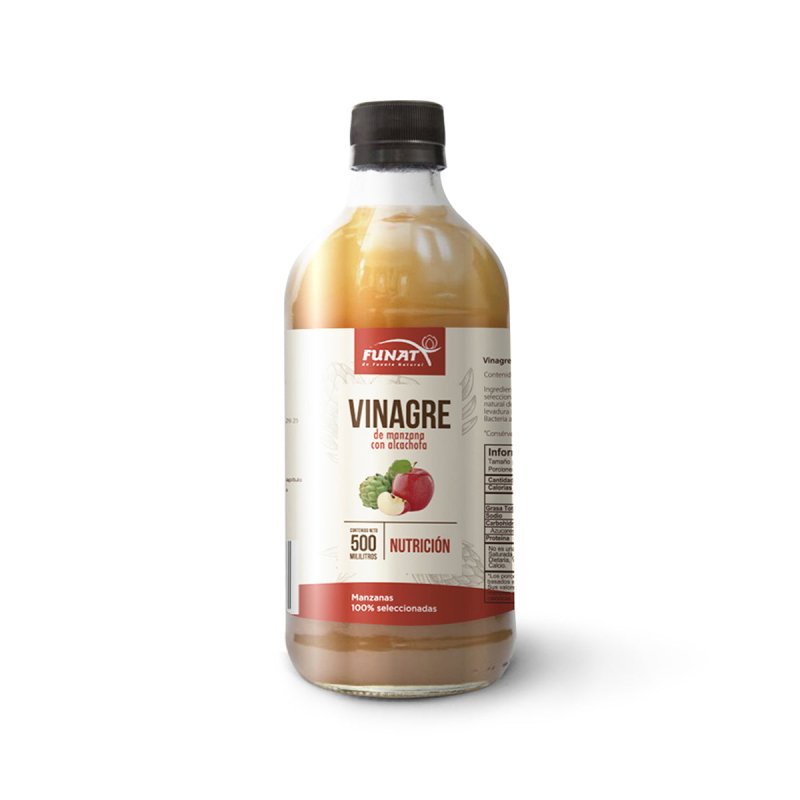 VINAGRE DE MANZANA Y ALCACHOFA 500ML FUNAT - Artemisa Productos Naturales