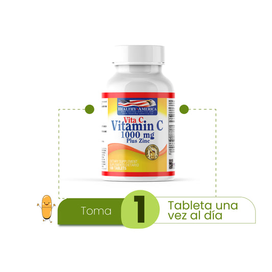 Vitamina C 1000 con zinc mg x 100 tabletas - Artemisa Productos Naturales