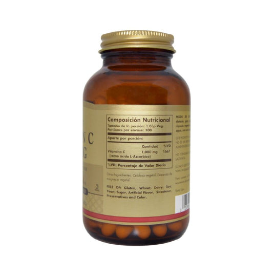Vitamina C 1000 mg x 100 vegetable caps - Artemisa Productos Naturales