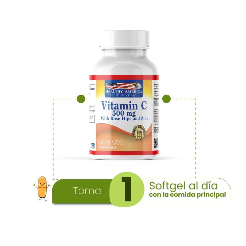 Vitamina C con rose hips 500 mg x 100 softgels - Artemisa Productos Naturales