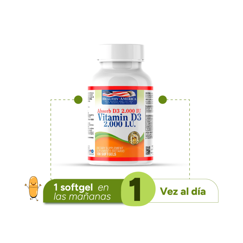 Vitamina D3 2000 IU x 100 softgels - Artemisa Productos Naturales
