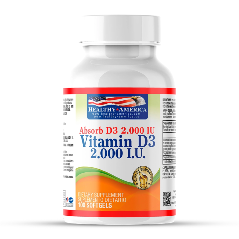 Vitamina D3 2000 IU x 100 softgels - Artemisa Productos Naturales