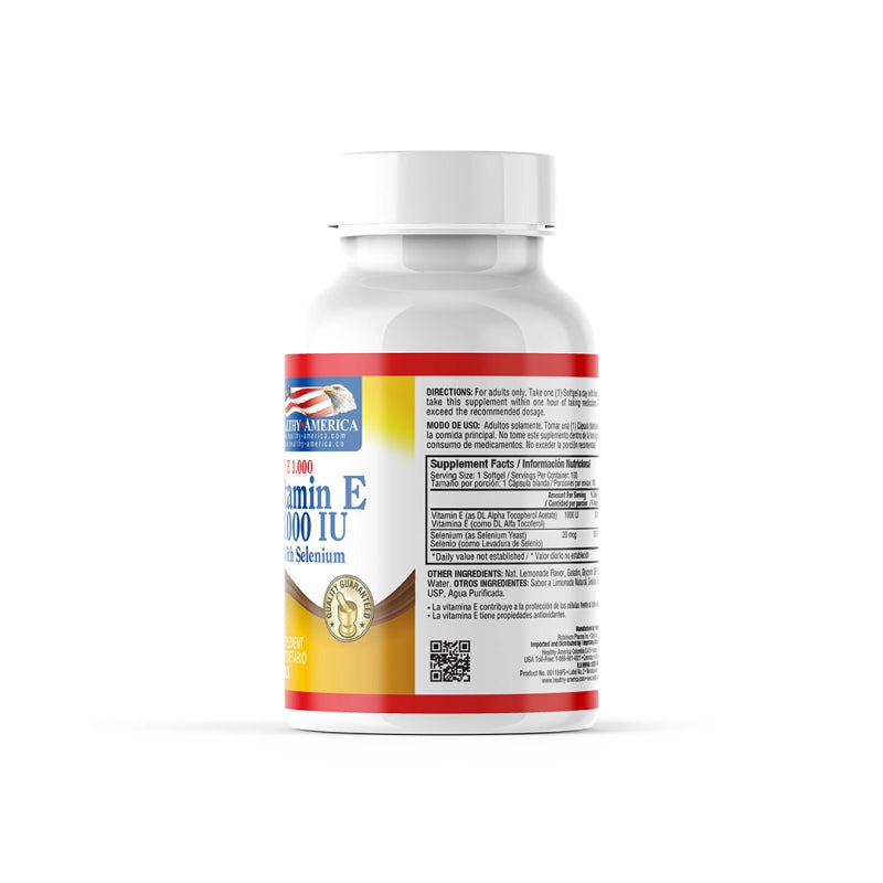 Vitamina E 1000 IU con Selenio x 100 softgels - Artemisa Productos Naturales