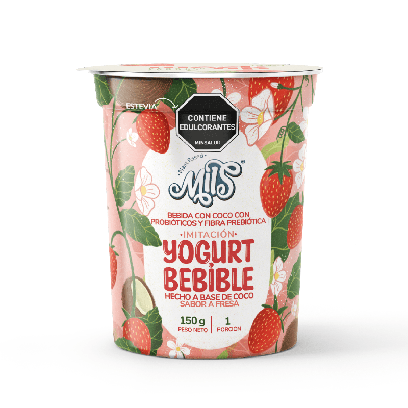 YOGURT BEBIBLE BASE DE COCO FRESA 150G MILLS - Artemisa Productos Naturales