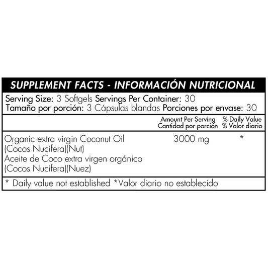 Aceite de coco 3000 mg x 90 cápsulas - Artemisa Productos Naturales