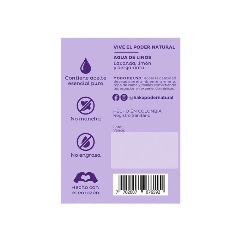 Agua para linos y ambientes de Lavanda, limón y bergamota 200 ml - Artemisa Productos Naturales