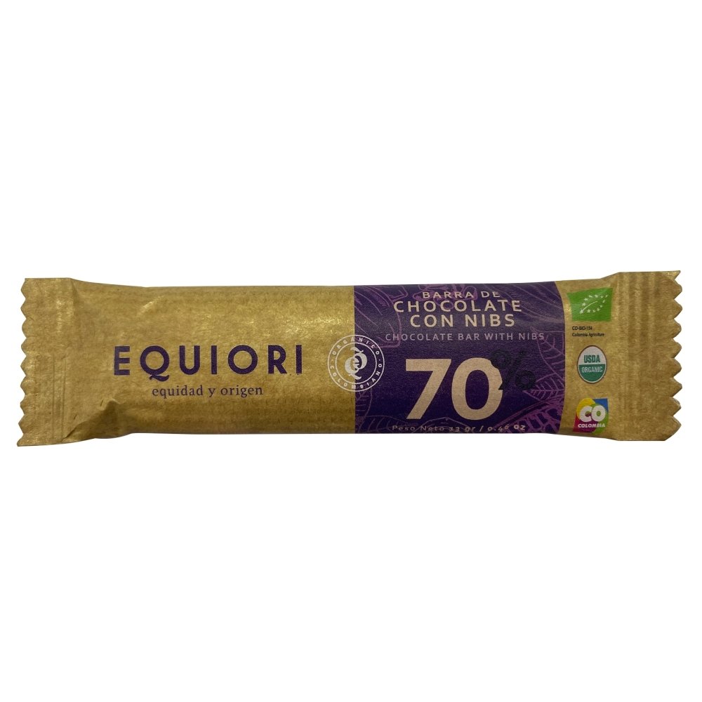 Barra de Chocolate Orgánico Equiori 70% x 13 gr - Artemisa Productos Naturales