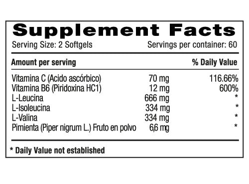 BCAA 750 mg x 120 softgels - Artemisa Productos Naturales