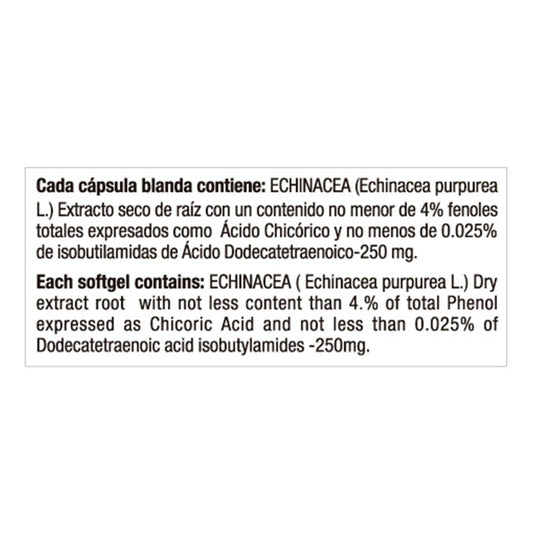 Echinacea 250 mg x 60 softgels - Artemisa Productos Naturales