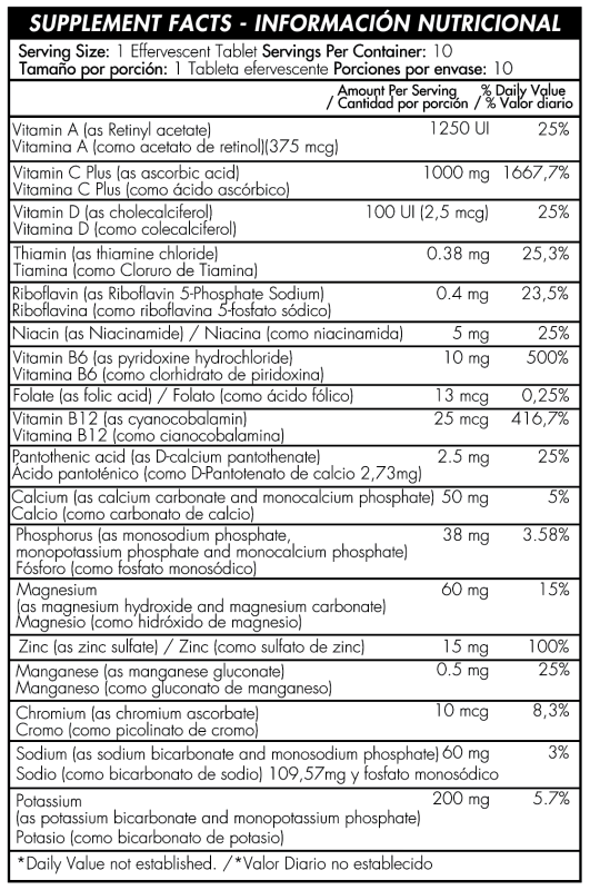 ENER-C 1000 mg x 10 tabletas efervescentes - Artemisa Productos Naturales