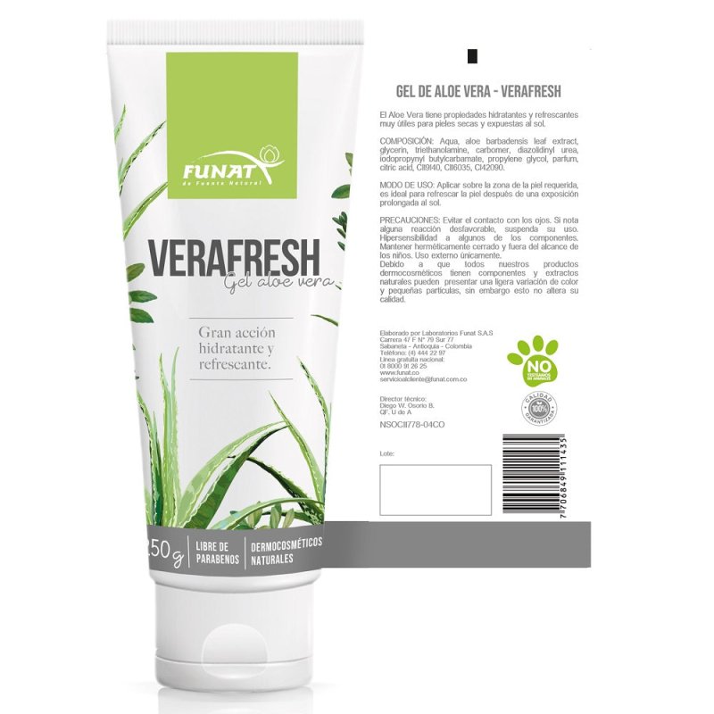 Gel aloe vera Verafresh 250 gr - Artemisa Productos Naturales