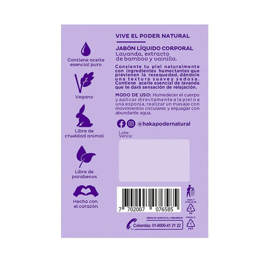 Jabón líquido de lavanda 250ml - Artemisa Productos Naturales
