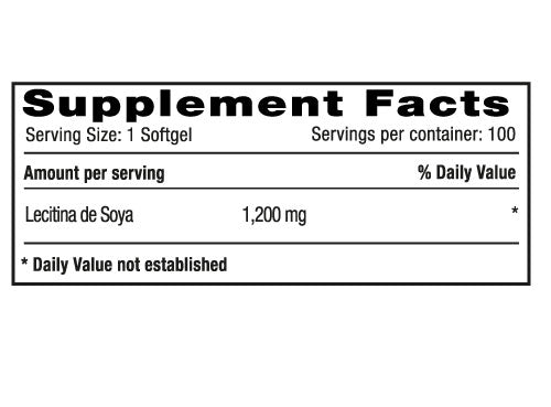 Lecitina 1200 mg x 100 softgels - Artemisa Productos Naturales