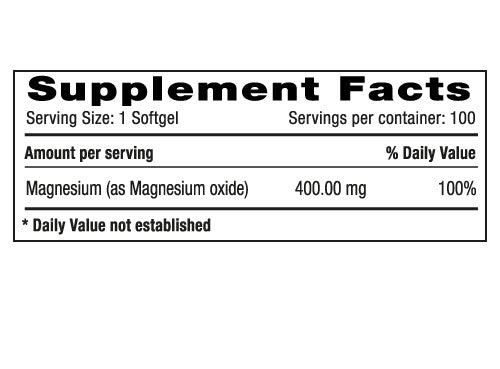 Magnesium 400 mg x 100 softgels - Artemisa Productos Naturales