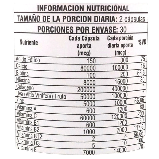 Pilopront para Hombres x 60 cápsulas con ácido fólico, calcio, biotina, zinc y vitaminas - Artemisa Productos Naturales