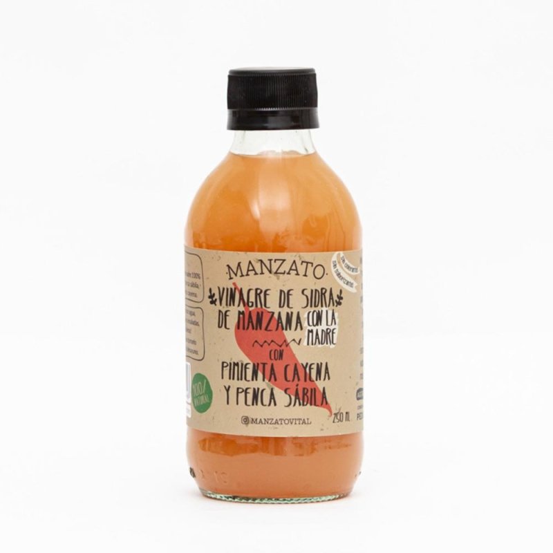 Vinagre de sidra de Manzana con pimienta cayena y penca sábila x 250 ml - Artemisa Productos Naturales