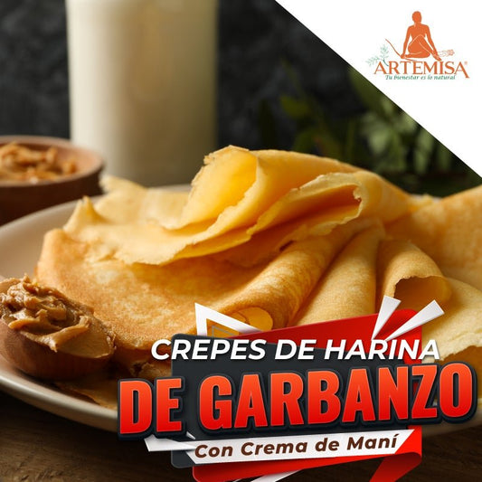 CREPES DE HARINA DE GARBANZOS CON CREMA DE MANI - Artemisa Productos Naturales