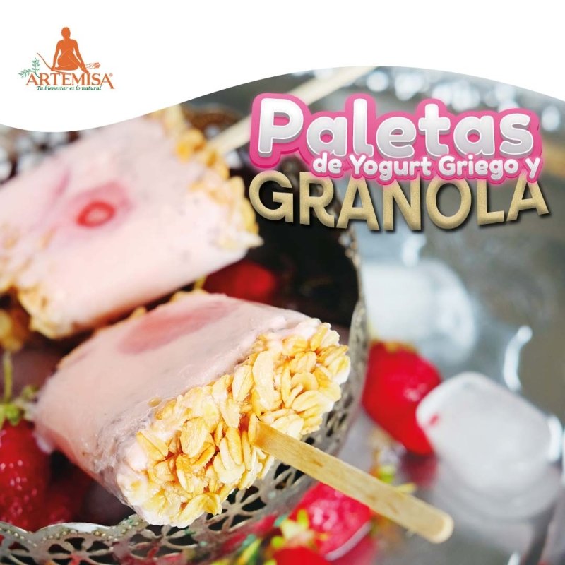 Paletas de yogurt griego - Artemisa Productos Naturales