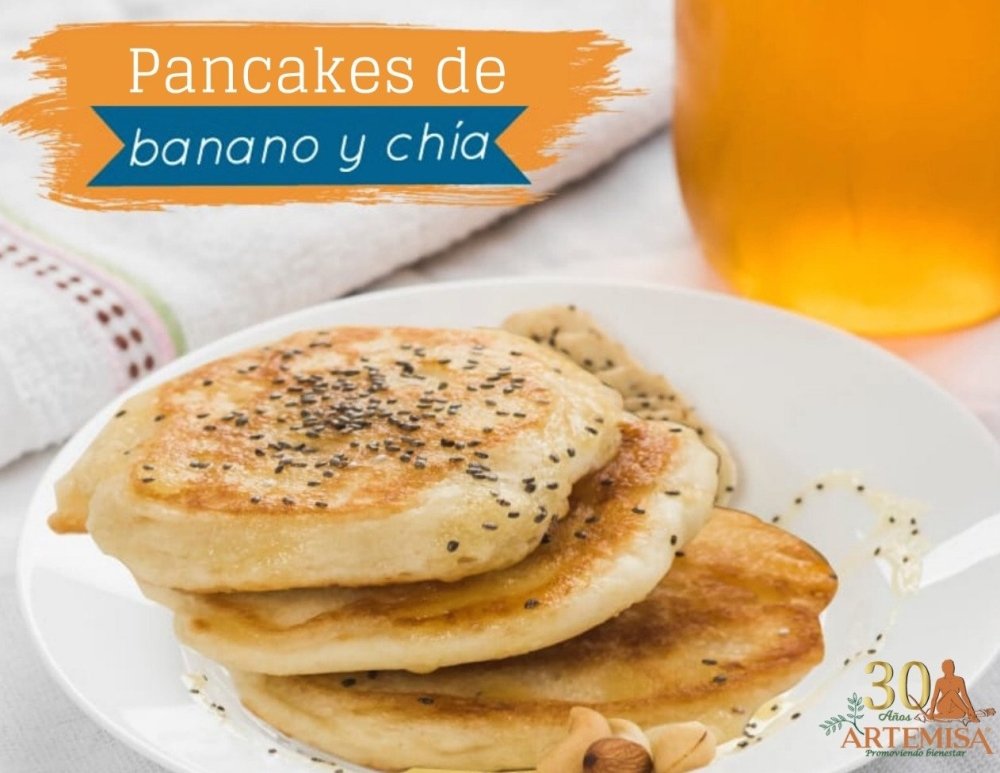 Pancakes de banano y chía - Artemisa Productos Naturales