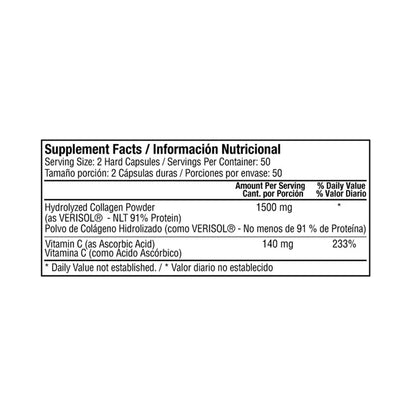 Colágeno Hidrolizado 1500 mg + Vitamina C x 100 caps
