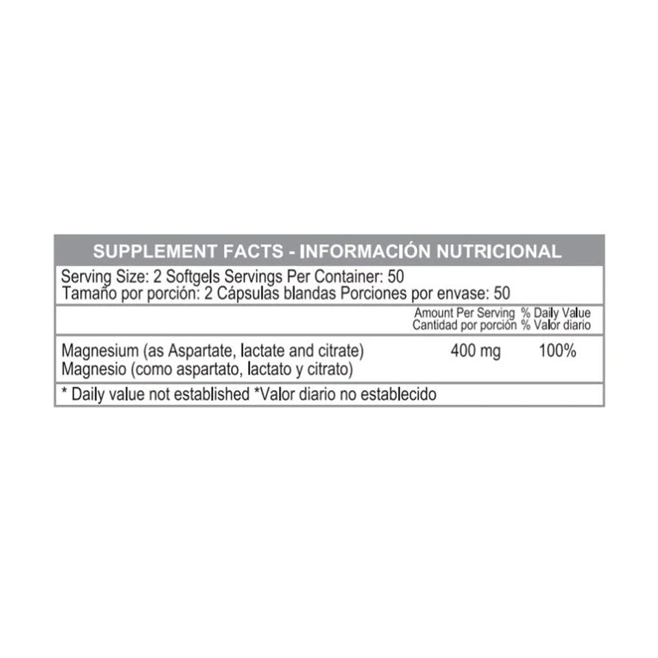 Super Magnesio 400 mg x 100 Softgels – Healthy America
