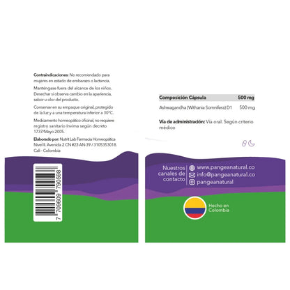 Ashwagandha x 60 Cápsulas – Pangea