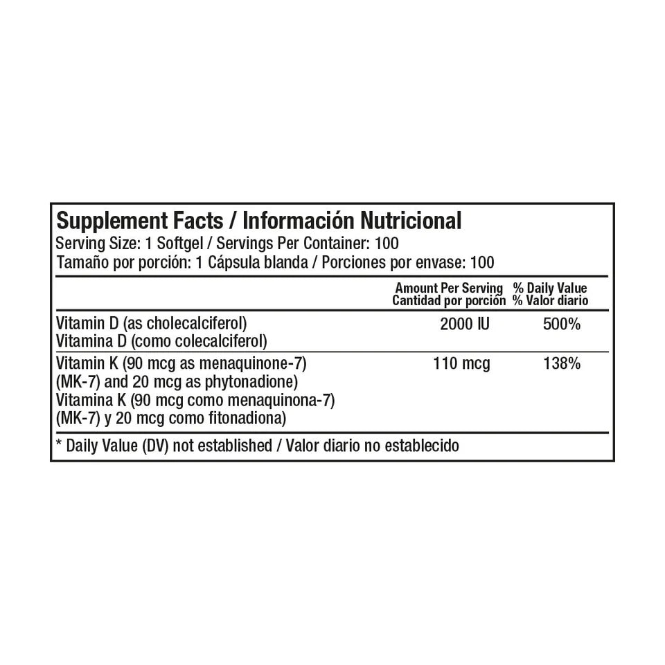 DuoVit Vitamina D3+K2 x 100 Softgels